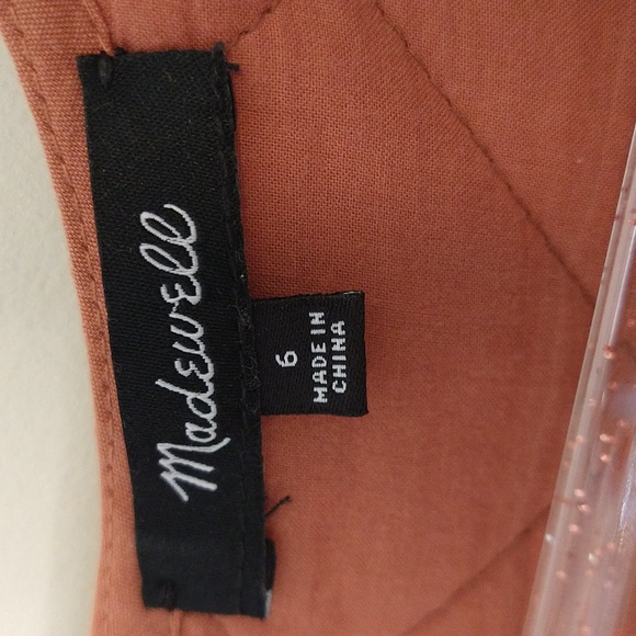 Madewell Quilted Aidy Square-Neck Puffed Sleeve Tiered Midi Dress Warm Umber - Picture 15 of 16